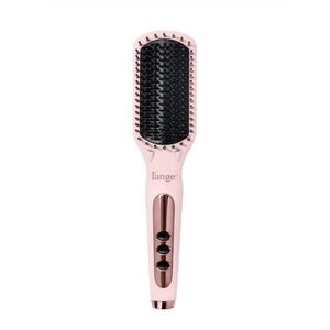 Lange Le Vite Pink Heated Paddle Straightening Brush with Black Bristles